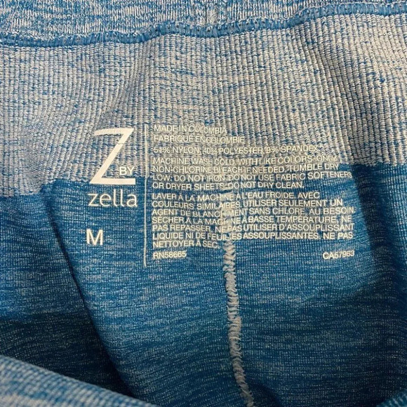 Zella Women's M Blue 11" High Rise Leggings Tights Nylon Spandex Blend - Picture 3 of 4